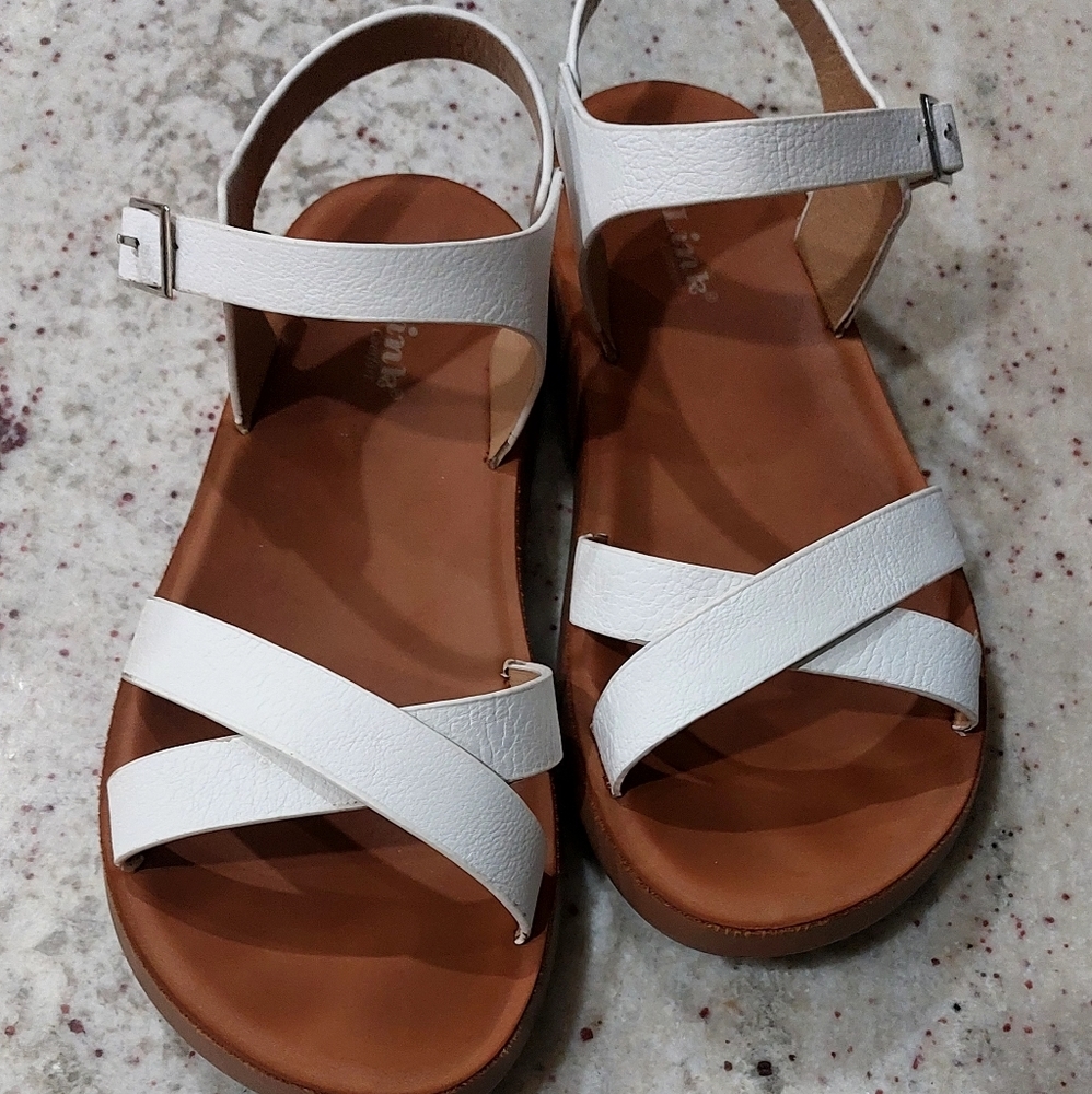 Link Comfort Girls Sandals White Sz 3​